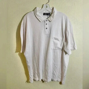 RDI Men’s Size XL Polo Shirt Cotton Chest Pocket Beige Quarter Button NEW